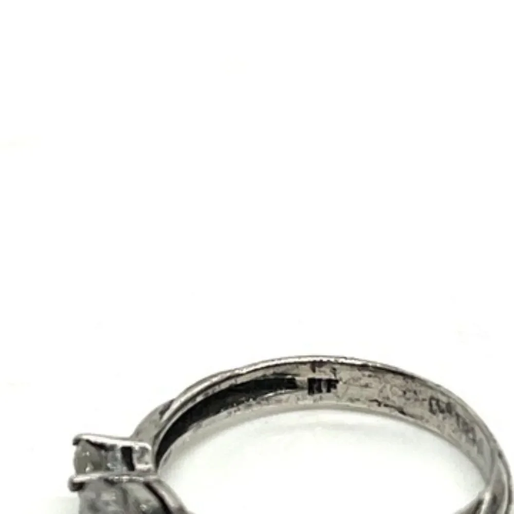 STERLING SILVER RING 925 Three Stone CZ Anniversary Promise Size 6.5